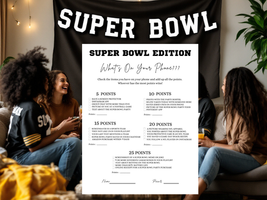 Game For The Ladies Super Bowl Whats On Your Phone  Instant Download