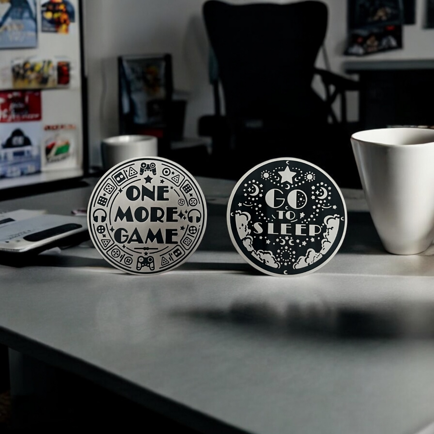 One More Game vs. Go To Slip Gamer Flip Coin Decision Maker