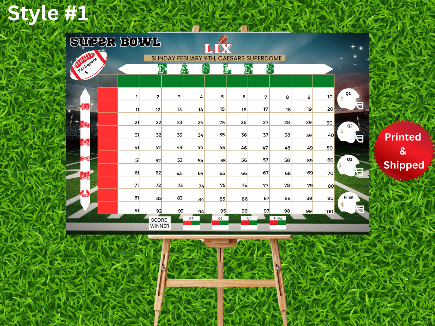 Printed + Shipped Game Day Predictions Game, Super Bowl Game, 17 questions for guests to answer, make your predictions,Super Bowl Party Game