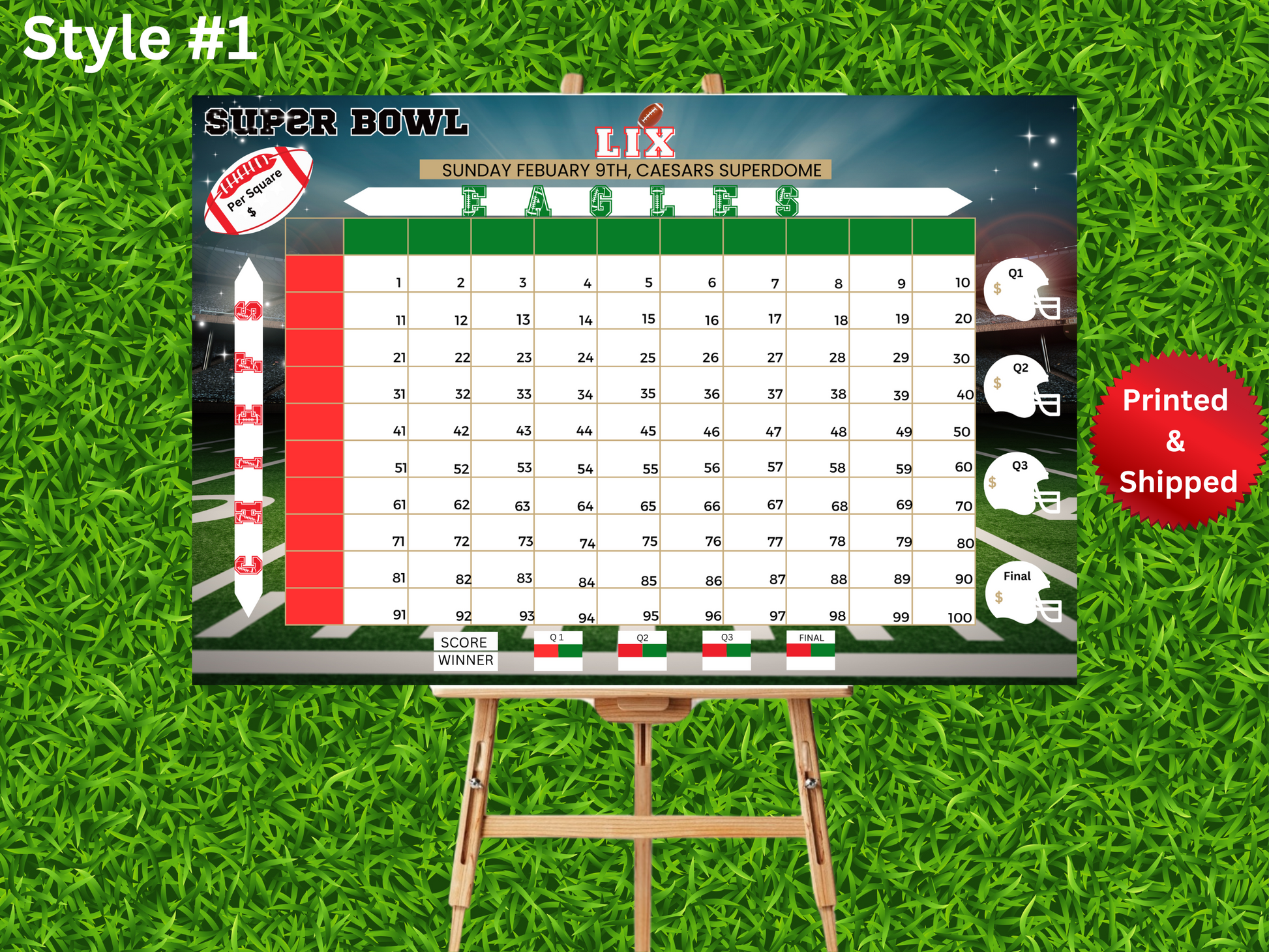 Printed + Shipped Game Day Predictions Game, Super Bowl Game, 17 questions for guests to answer, make your predictions,Super Bowl Party Game