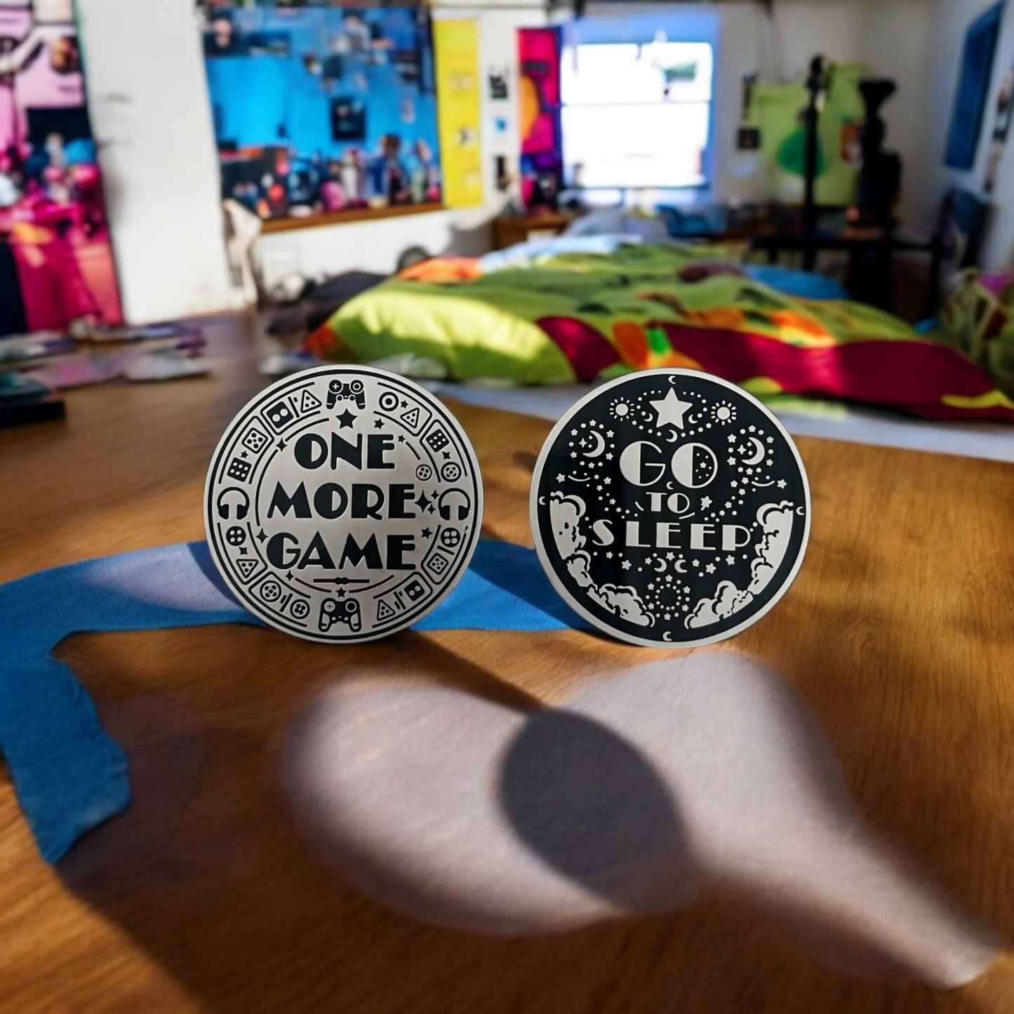 One More Game vs. Go To Slip Gamer Flip Coin Decision Maker