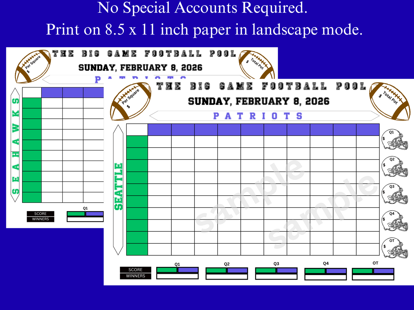 Game Day Football Squares