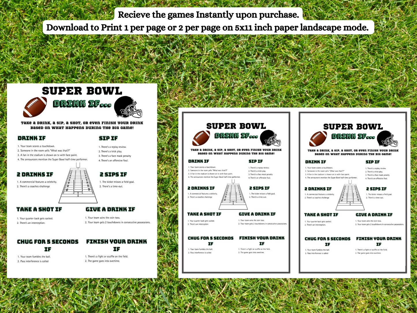 Super Bowl Drink If - Instant Download