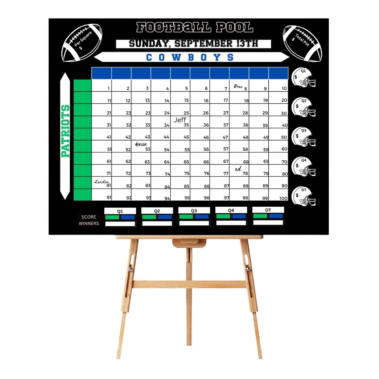 Custom & SHIPPED Football Pool Squares