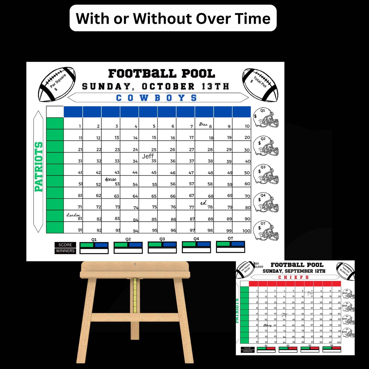Custom & SHIPPED Football Pool Squares